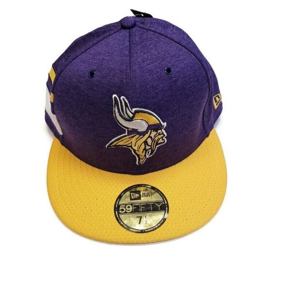 59Fifty New Era NFL Minnesota Vikings Fitted Sz 7 1/2 Hat Cap On Field Headwear - Picture 1 of 6